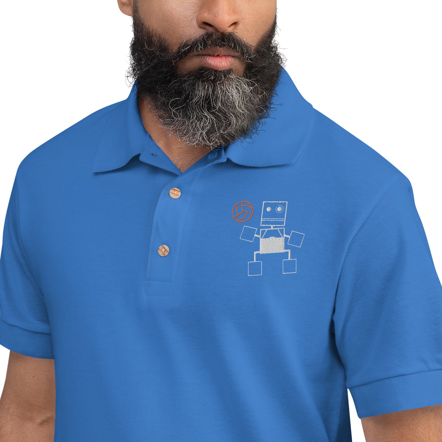 Rusty Basketball Embroidered Polo Shirt -Synolos