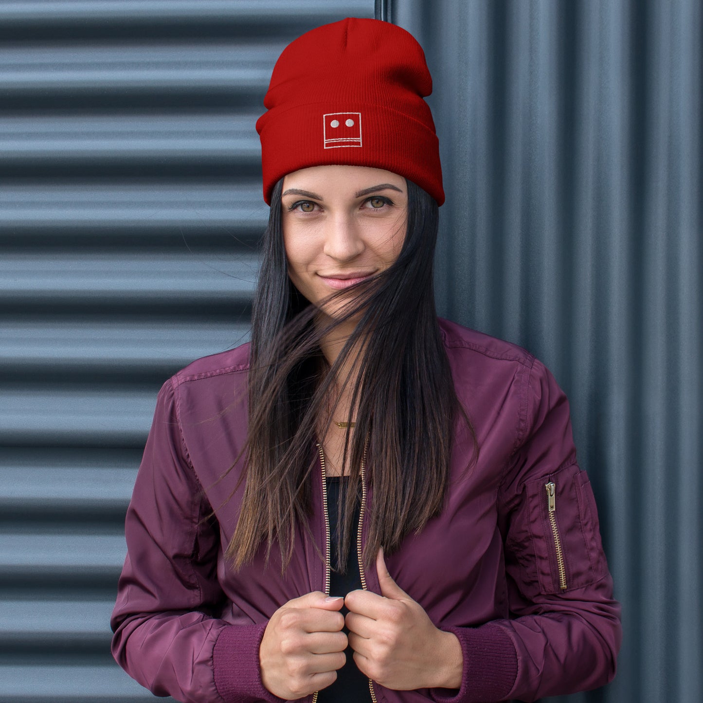 Rusty Head Embroidered Beanie -Synolos