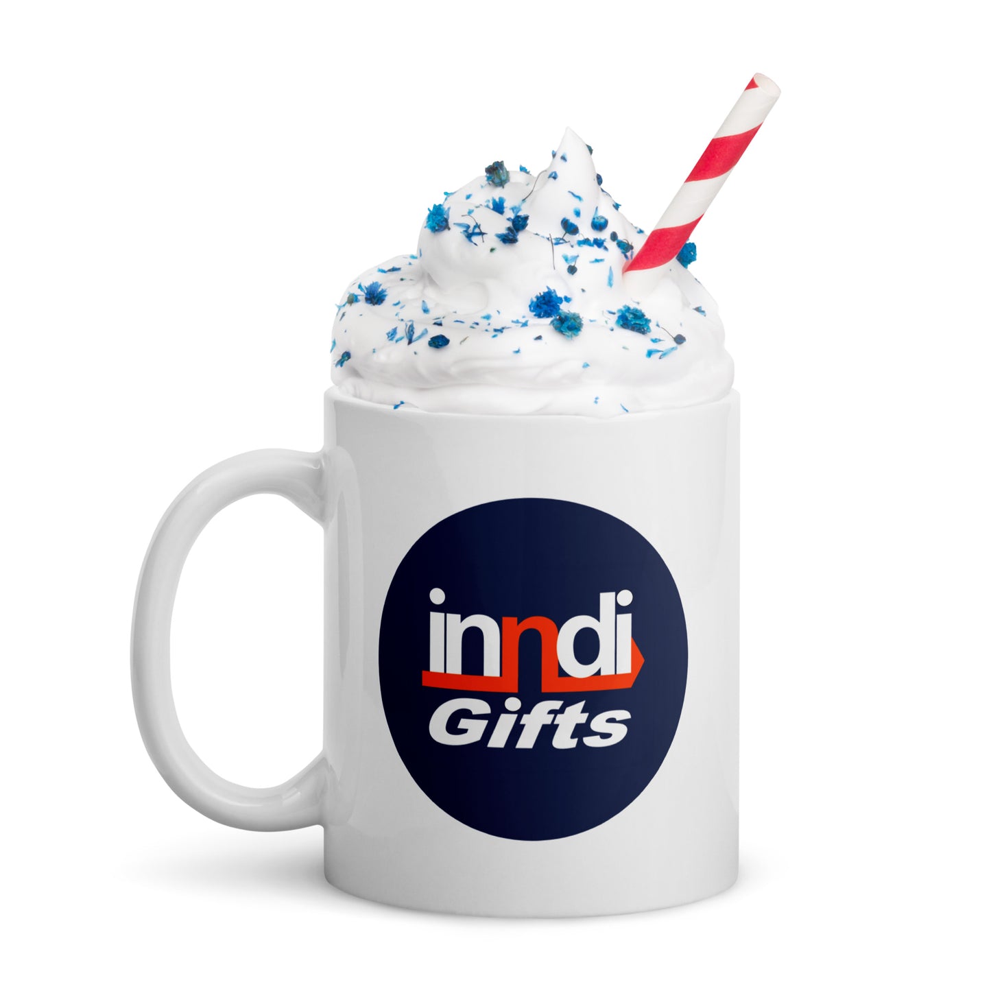 Inndi white glossy mug