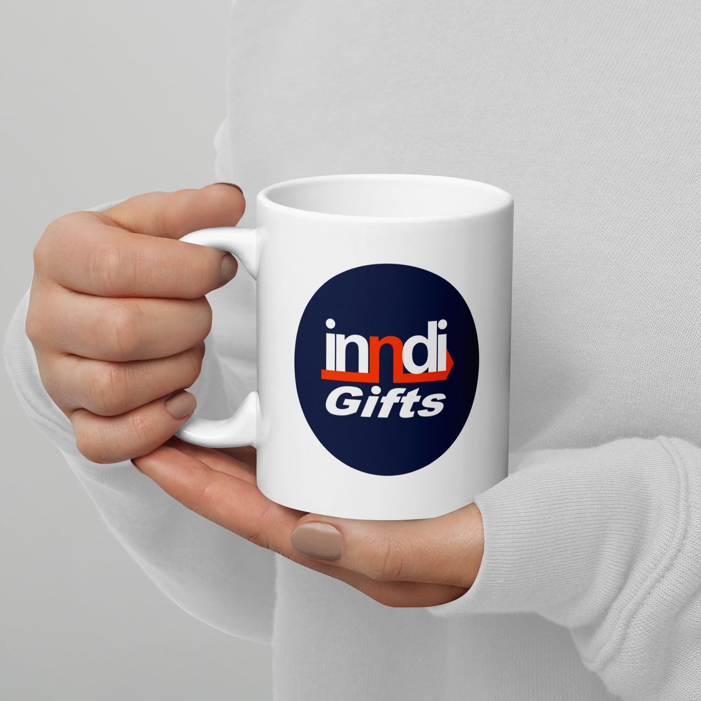 Inndi white glossy mug