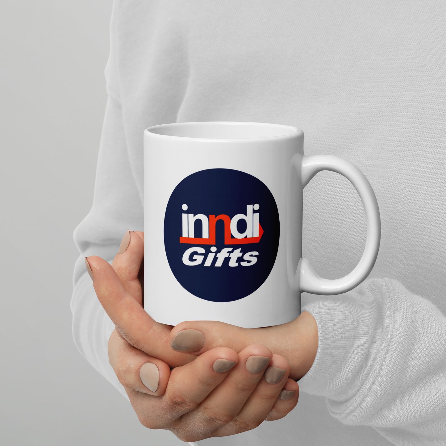 Inndi white glossy mug