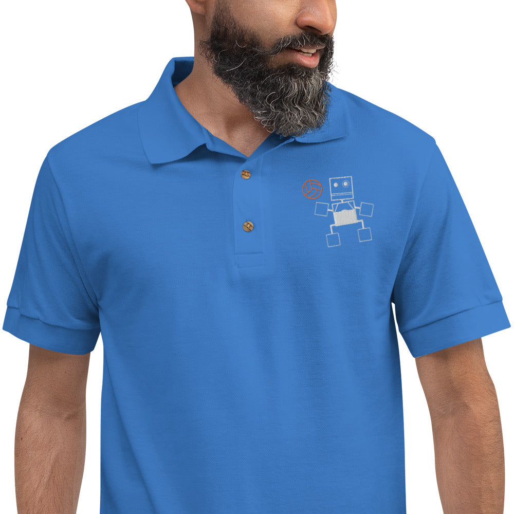 Rusty Basketball Embroidered Polo Shirt -Synolos